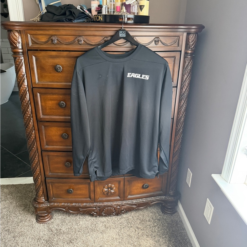 NFL Eagles Black Long Sleeve Men's Shirt